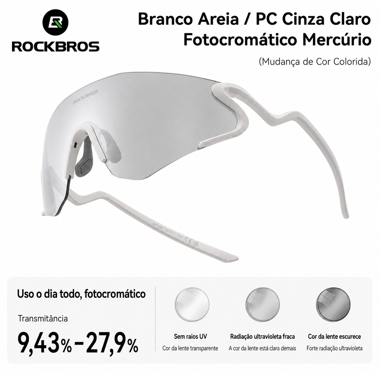 Óculos de Ciclismo Fotocromático ROCKBROS