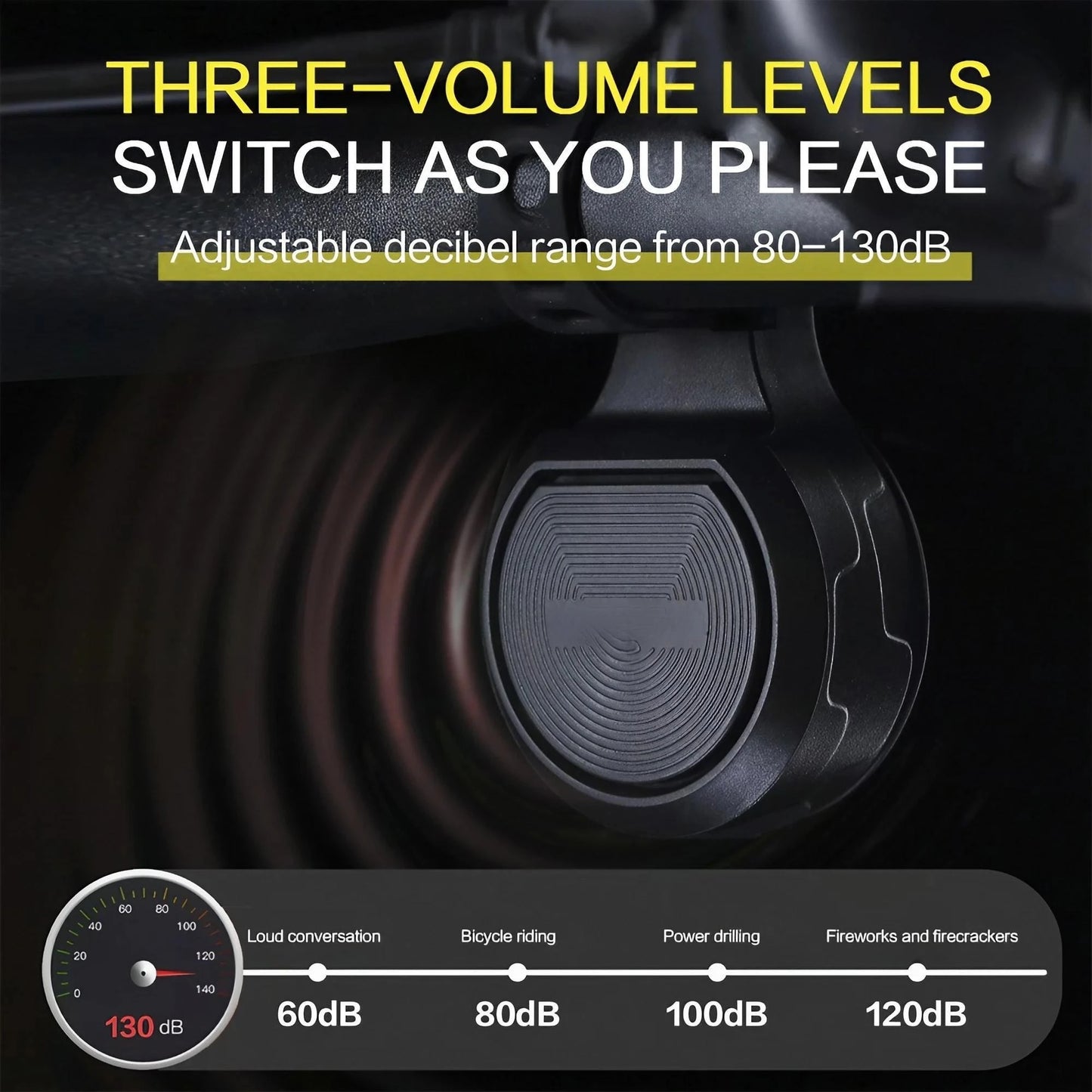 USB Rechargeable Bicycle Horn with Anti-Theft Alarm