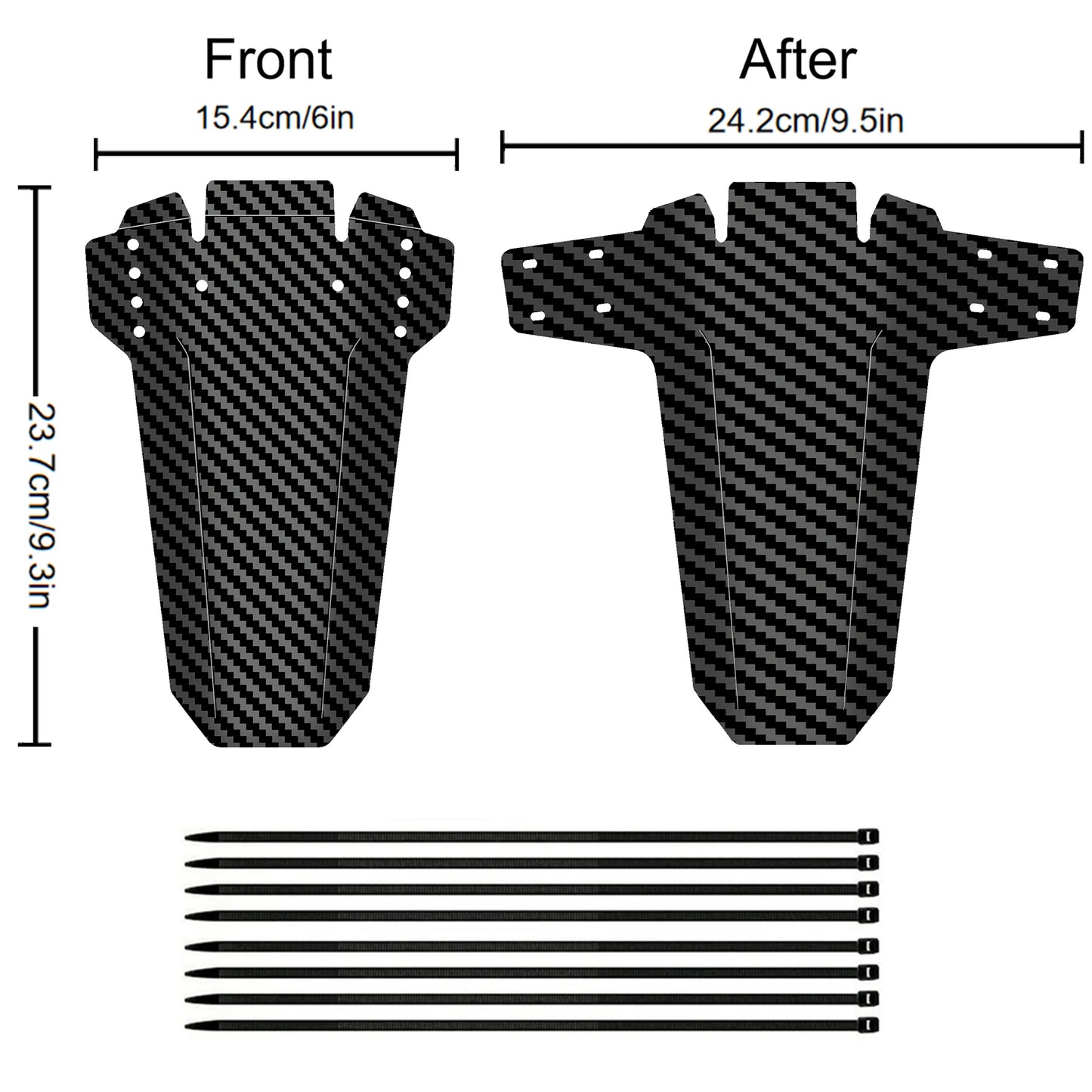 Paralama de Bicicleta Padrão Carbono (2 Peças)