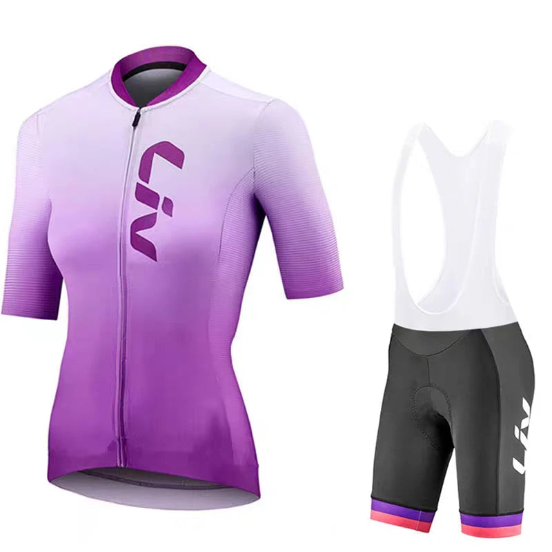 LIV Conjunto de Ciclismo Feminino Verão