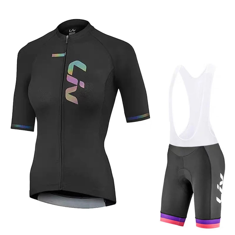 LIV Conjunto de Ciclismo Feminino Verão
