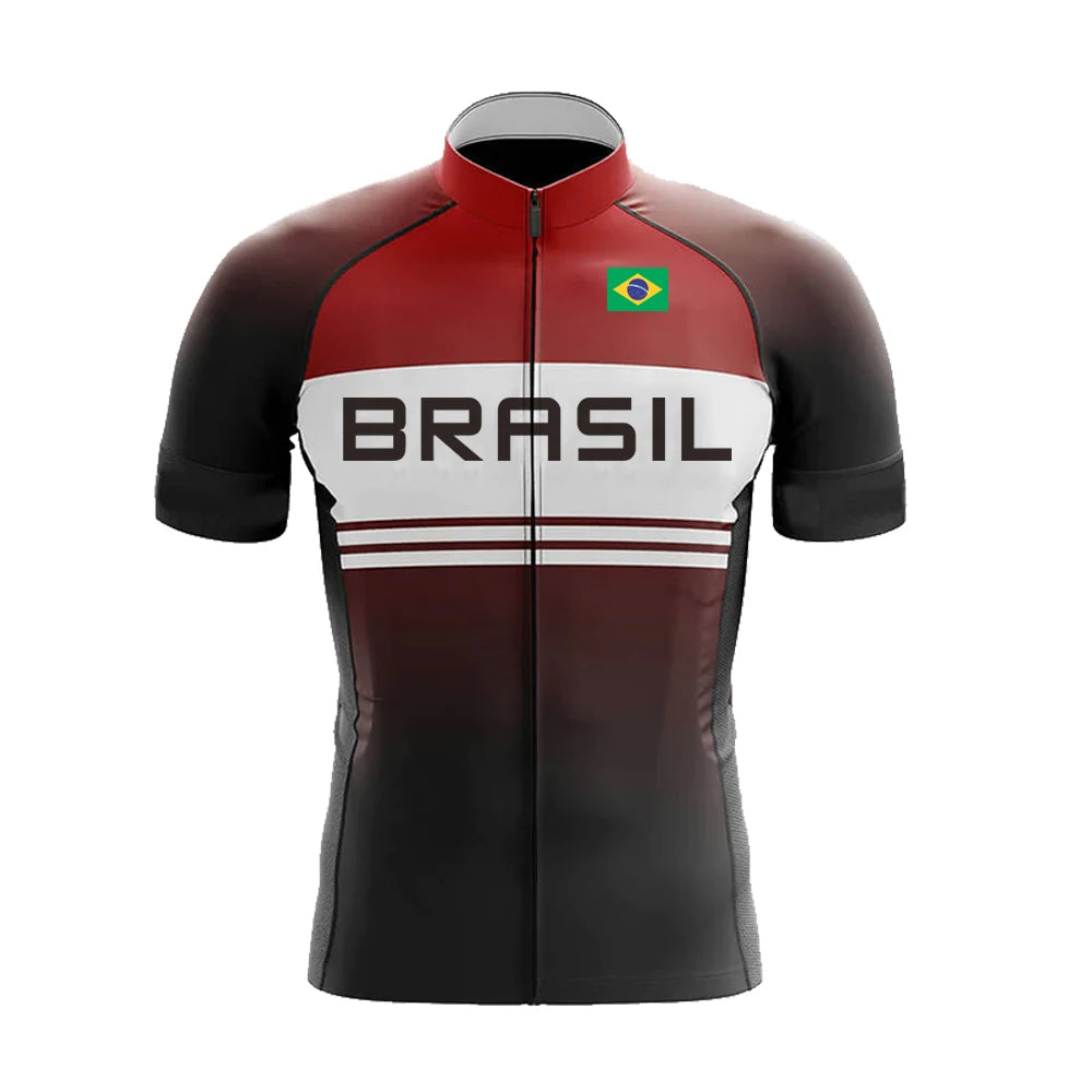 Camisa de Ciclismo Masculina Brazil