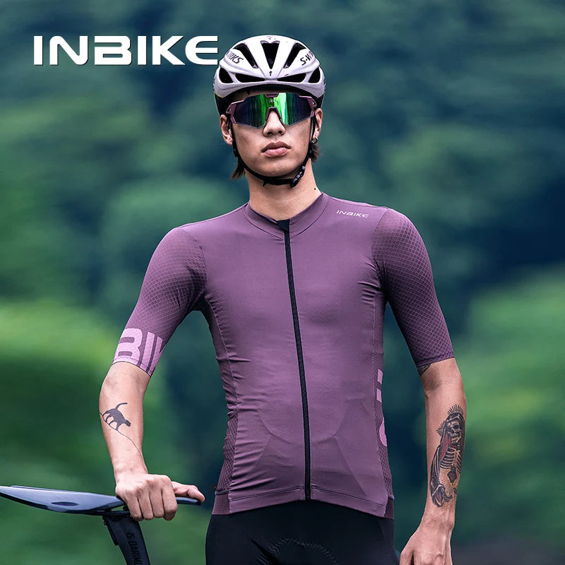 INBIKE Camisa de Ciclismo Masculina de Manga Curta