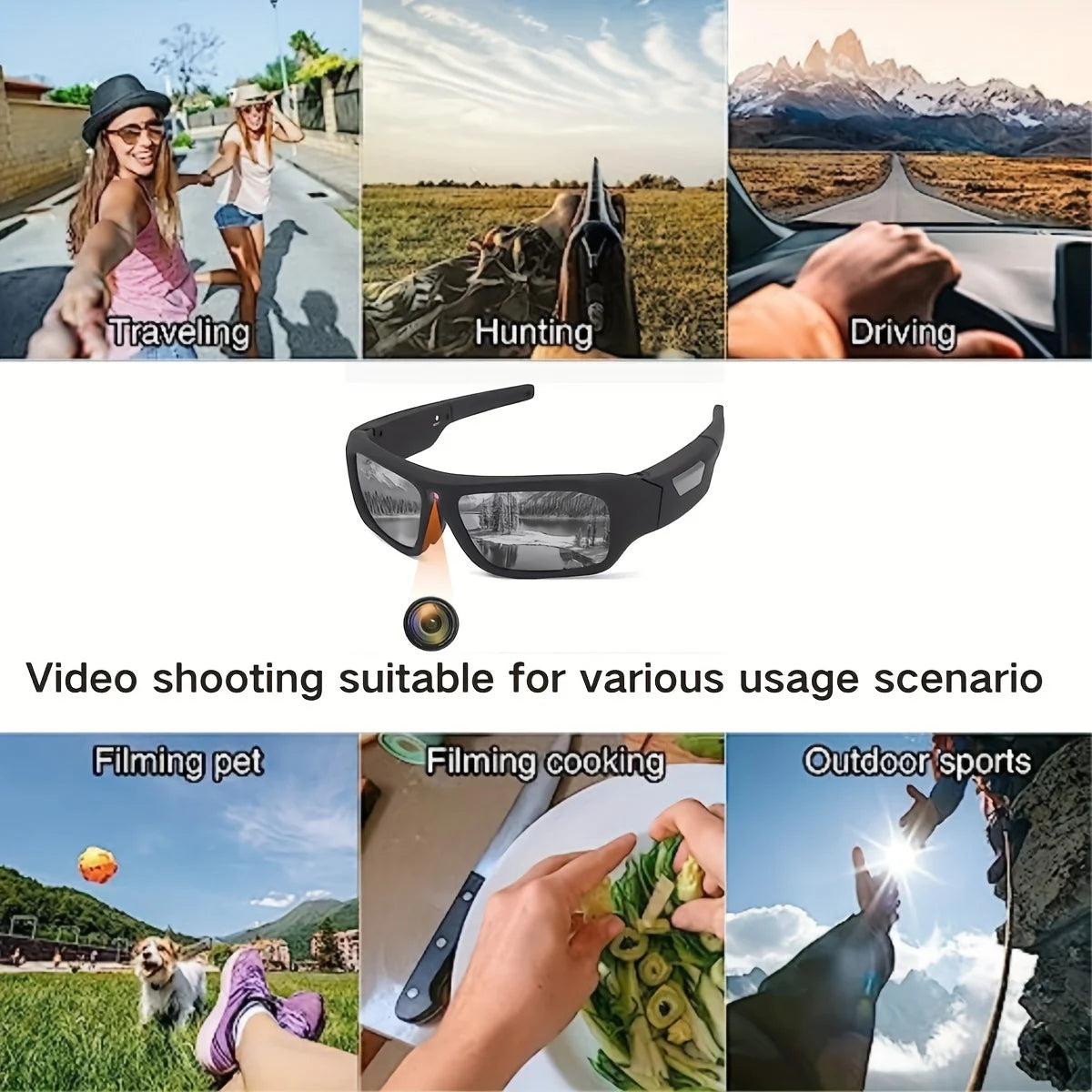Óculos Câmera 4K HD – Smart Glasses p/ Gravação