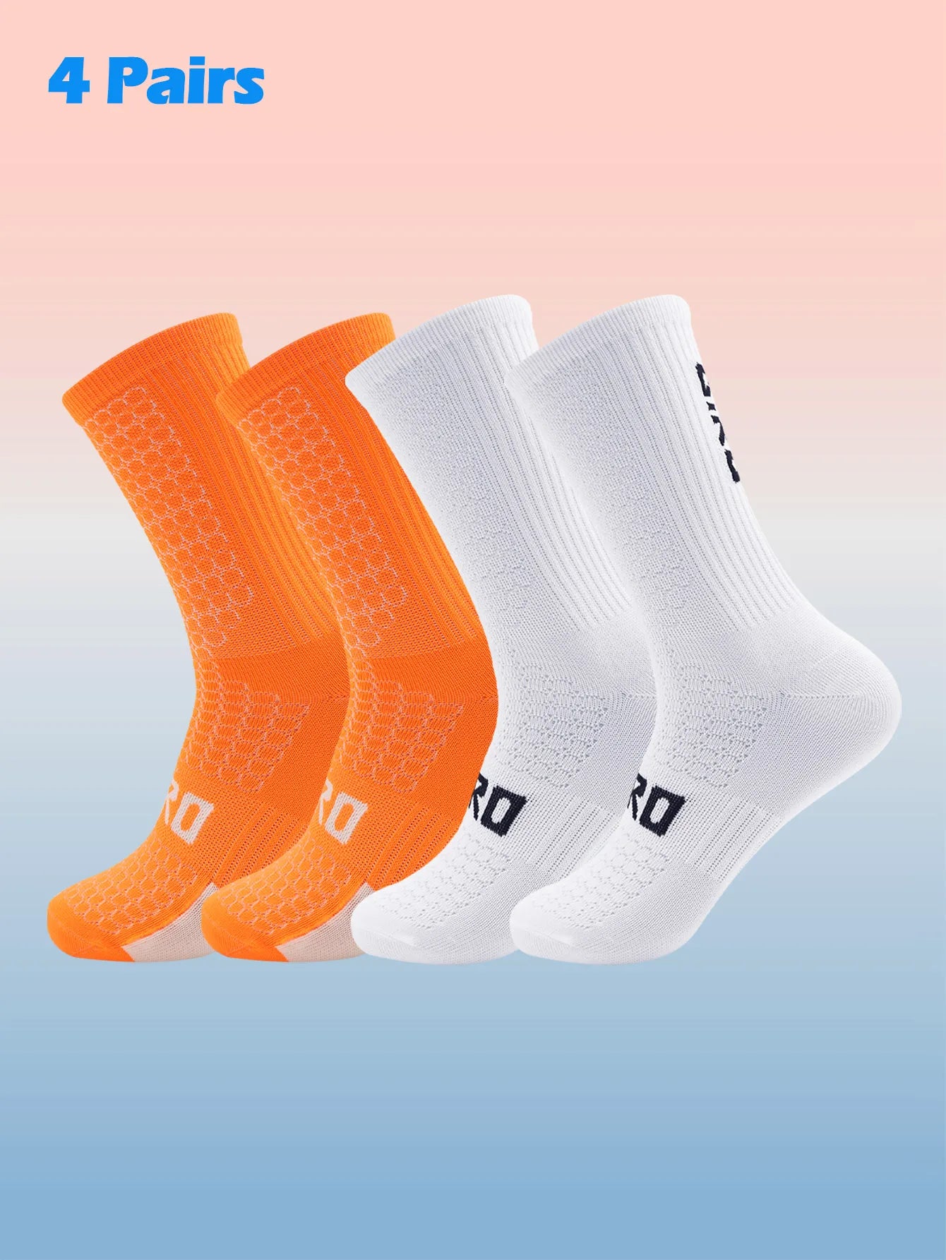 Kit com 4 Pares de Meias Esportivas para Ciclismo e Corrida