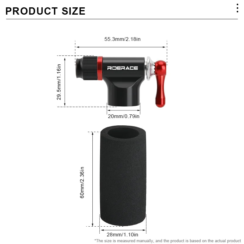 RIDERRACE Bomba de CO₂ Portátil