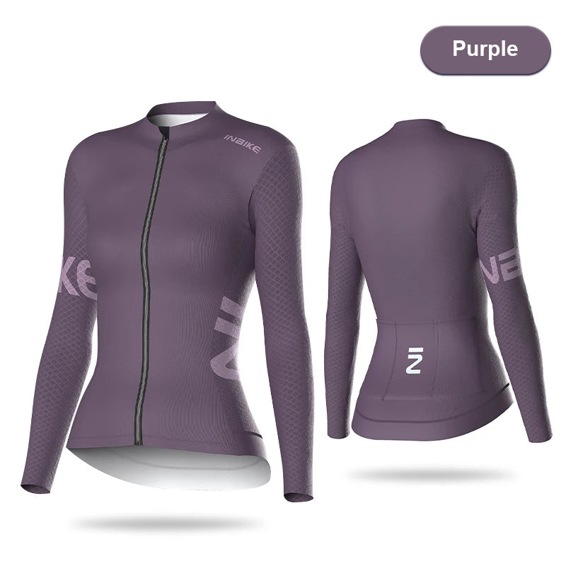 Camisa de Ciclismo Feminina Manga Longa Slim Fit INBIKE