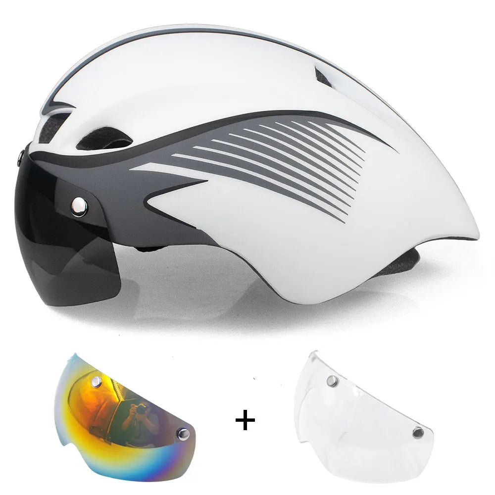Capacete de Ciclismo Aero com Lente –