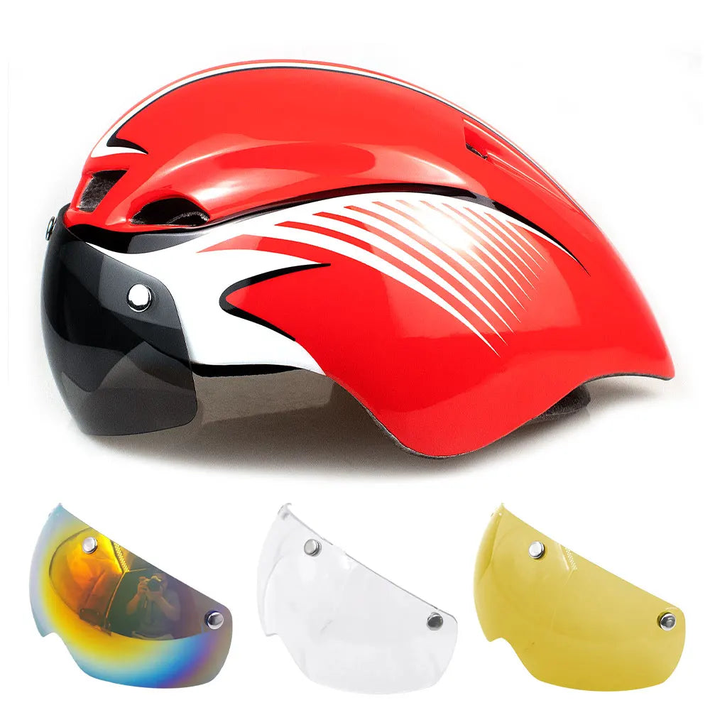 Capacete de Ciclismo Aero com Lente –