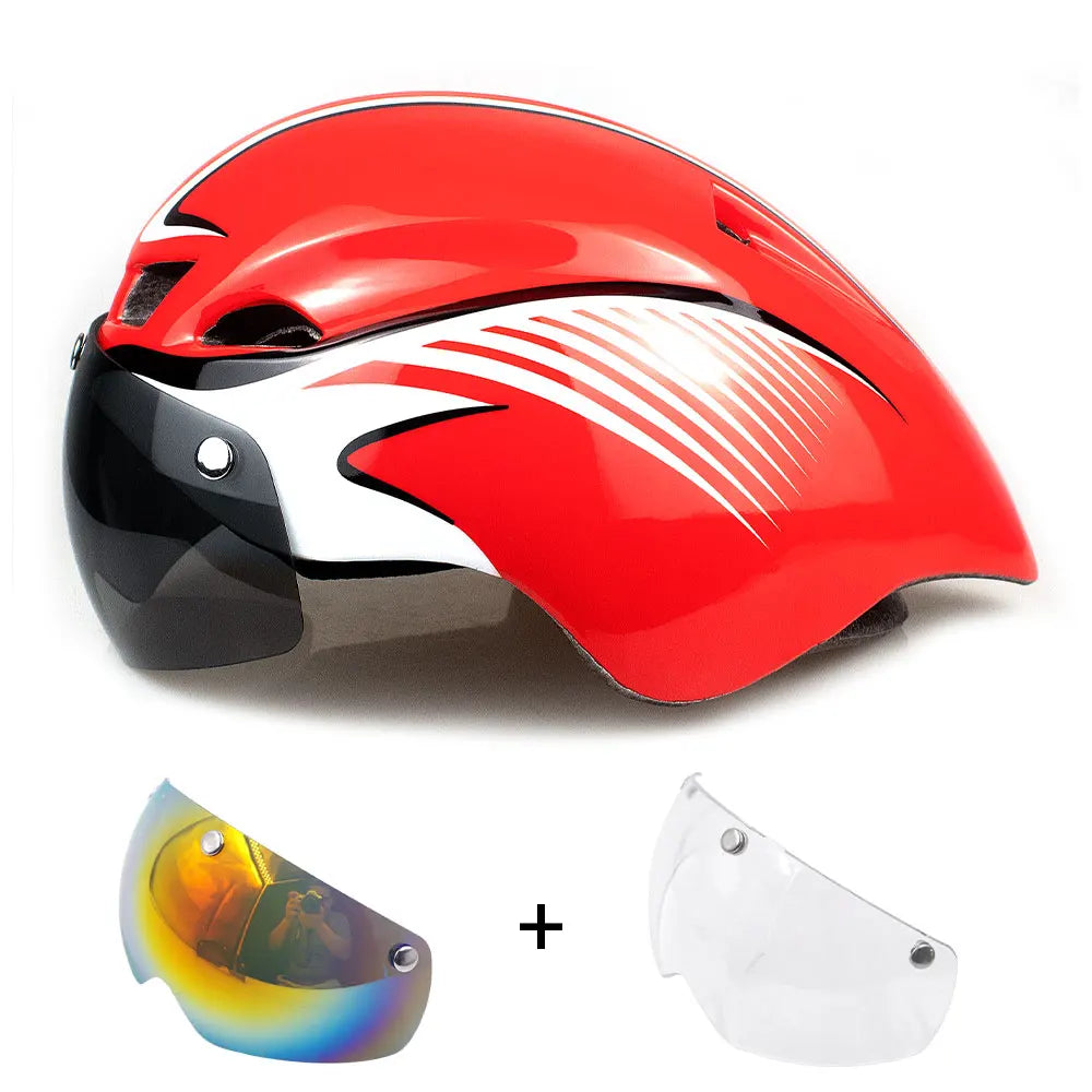 Capacete de Ciclismo Aero com Lente –