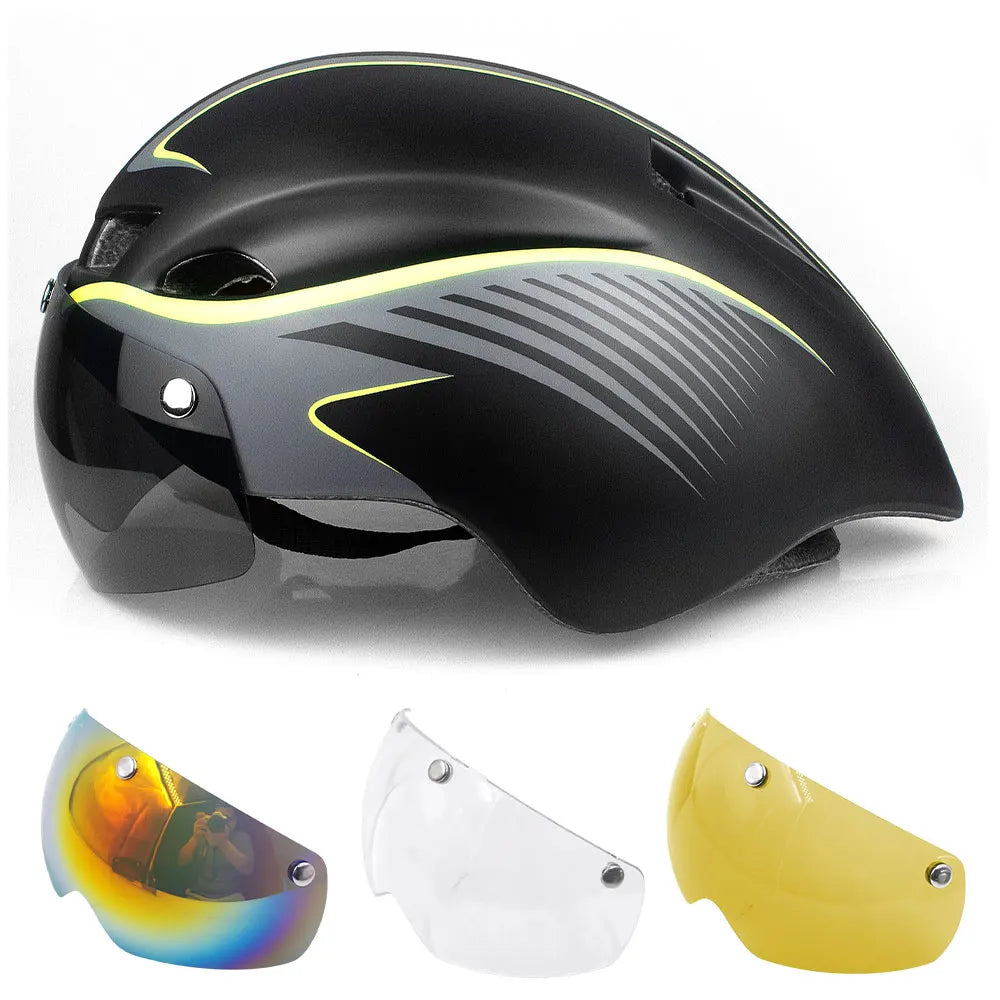 Capacete de Ciclismo Aero com Lente –