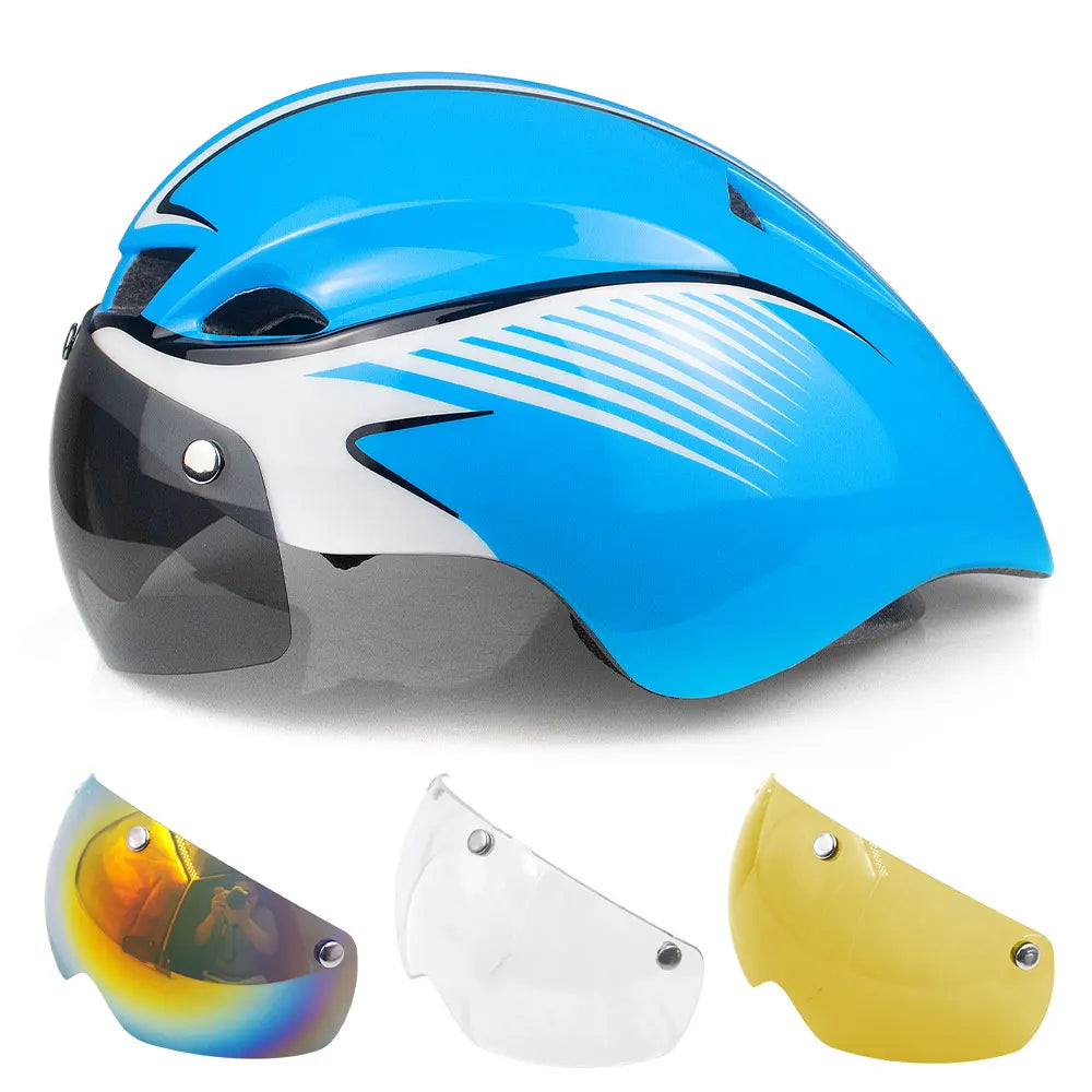 Capacete de Ciclismo Aero com Lente –