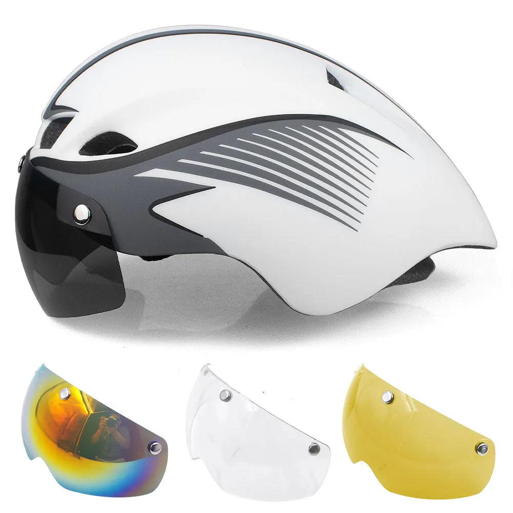 Capacete de Ciclismo Aero com Lente –
