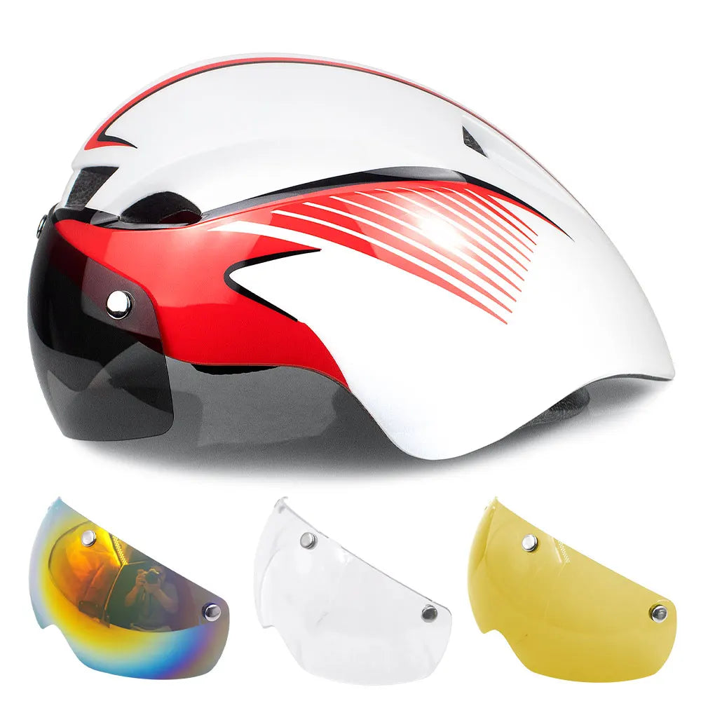 Capacete de Ciclismo Aero com Lente –
