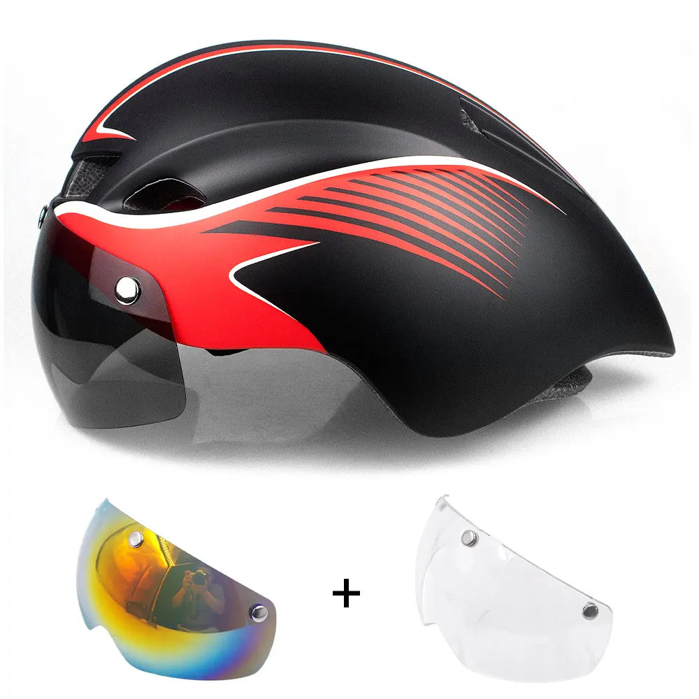 Capacete de Ciclismo Aero com Lente –
