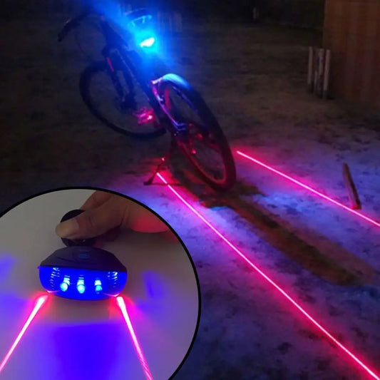 Luz Traseira de Bicicleta LED com Laser