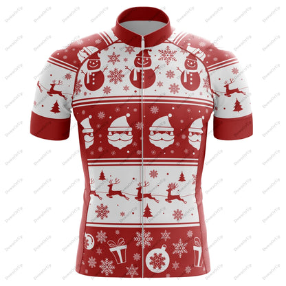 Camisa de Ciclismo Masculina Christmas