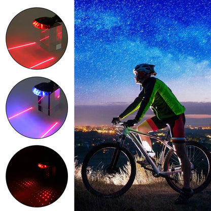 Luz Traseira de Bicicleta LED com Laser