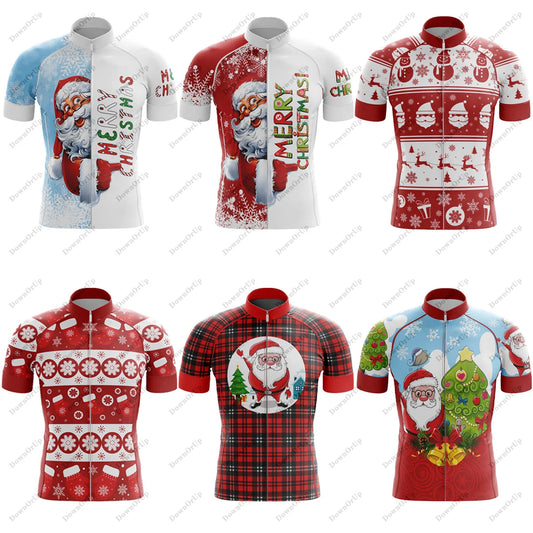 Camisa de Ciclismo Masculina Christmas