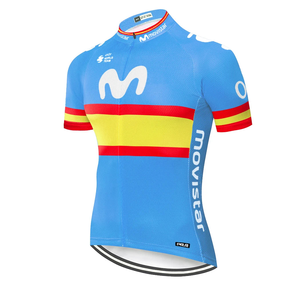 Camisa de Ciclismo Masculina Movistar Italia