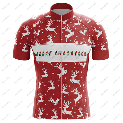 Camisa de Ciclismo Masculina Christmas
