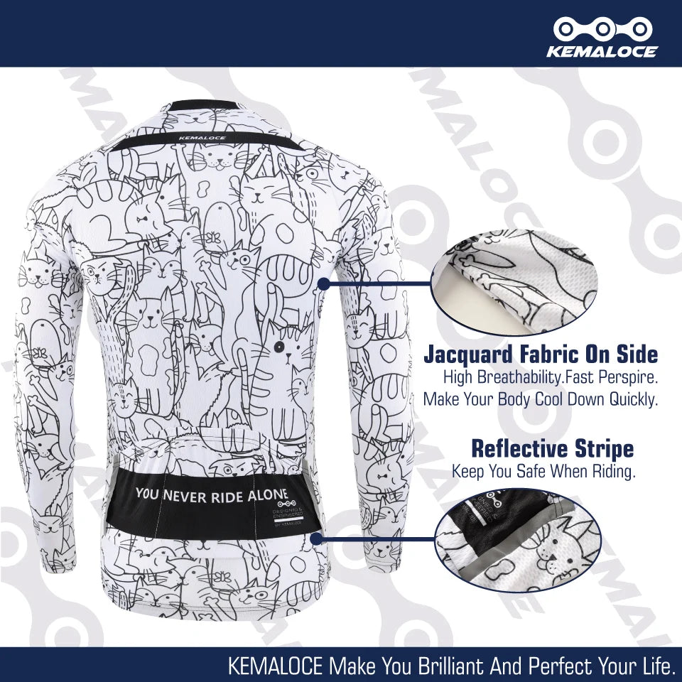 Camisa de Ciclismo KEMALOCE Manga Longa