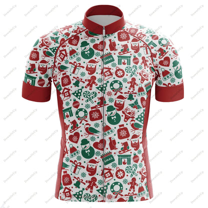 Camisa de Ciclismo Masculina Christmas