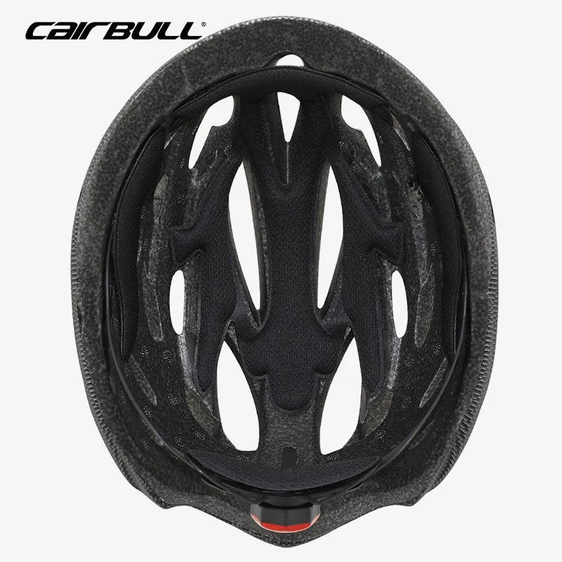 Cycling helmet with LED light and visor.