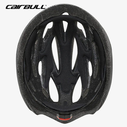 Cycling helmet with LED light and visor.