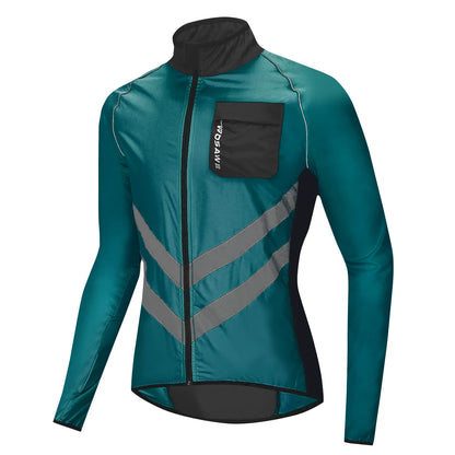 Corta Vento para Ciclismo WOSAWE Impermeável e Refletiva