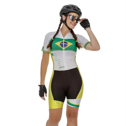 Women's Short-Sleeved Cycling Jumpsuit