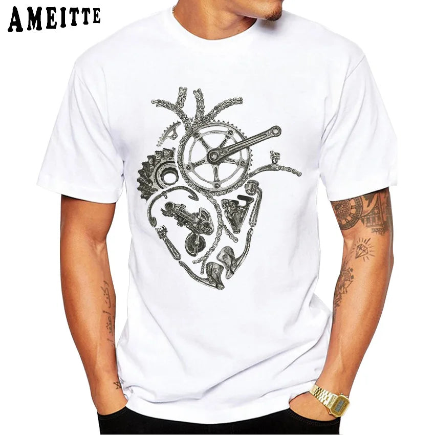 Camiseta Estampa Coração Bike