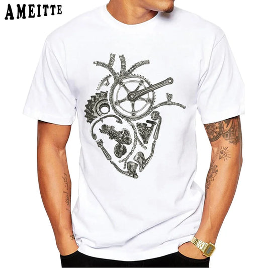 Camiseta Estampa Coração Bike