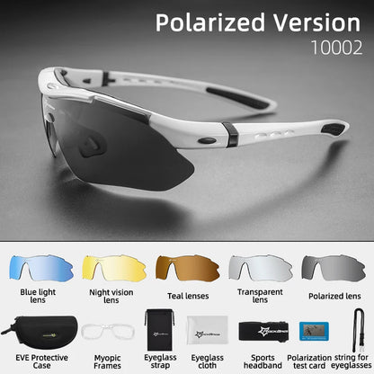 ROCKBROS Polarized Cycling Glasses with 5 Lenses