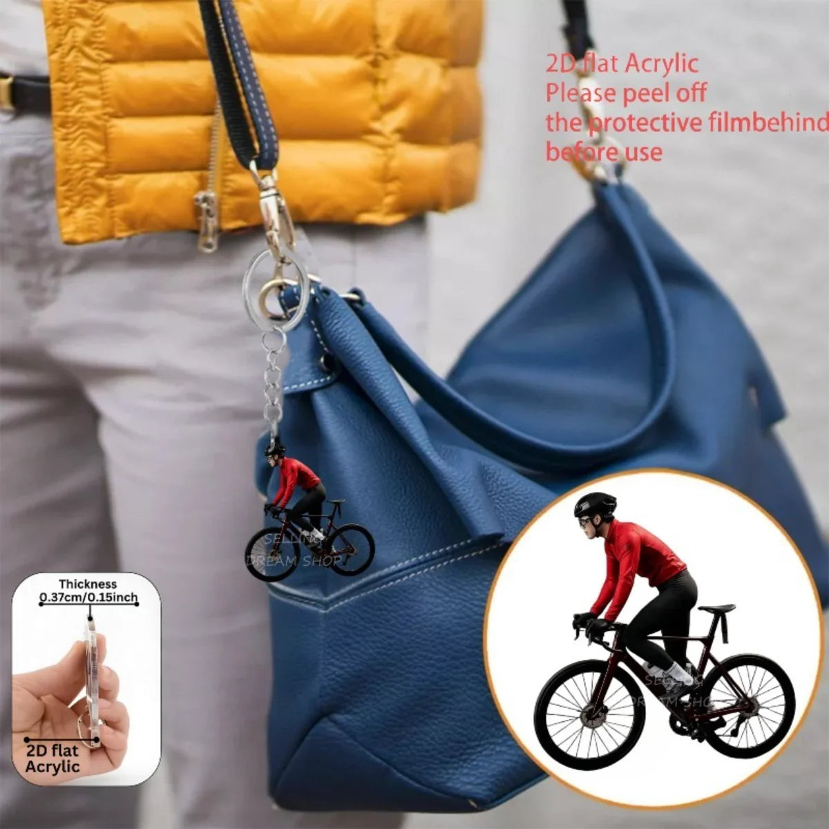 Chaveiro Ciclista em Acrílico 2D