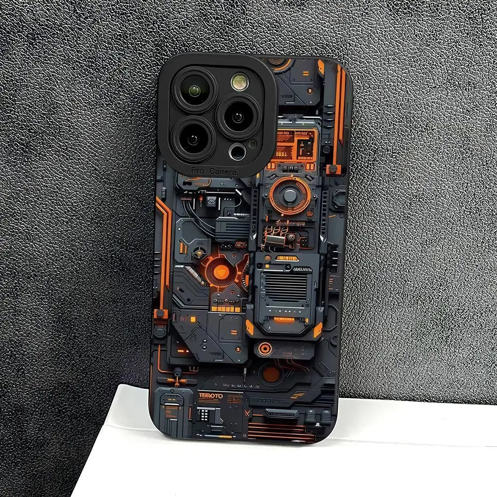 Capa para iPhone Estilo Placa Mecânica