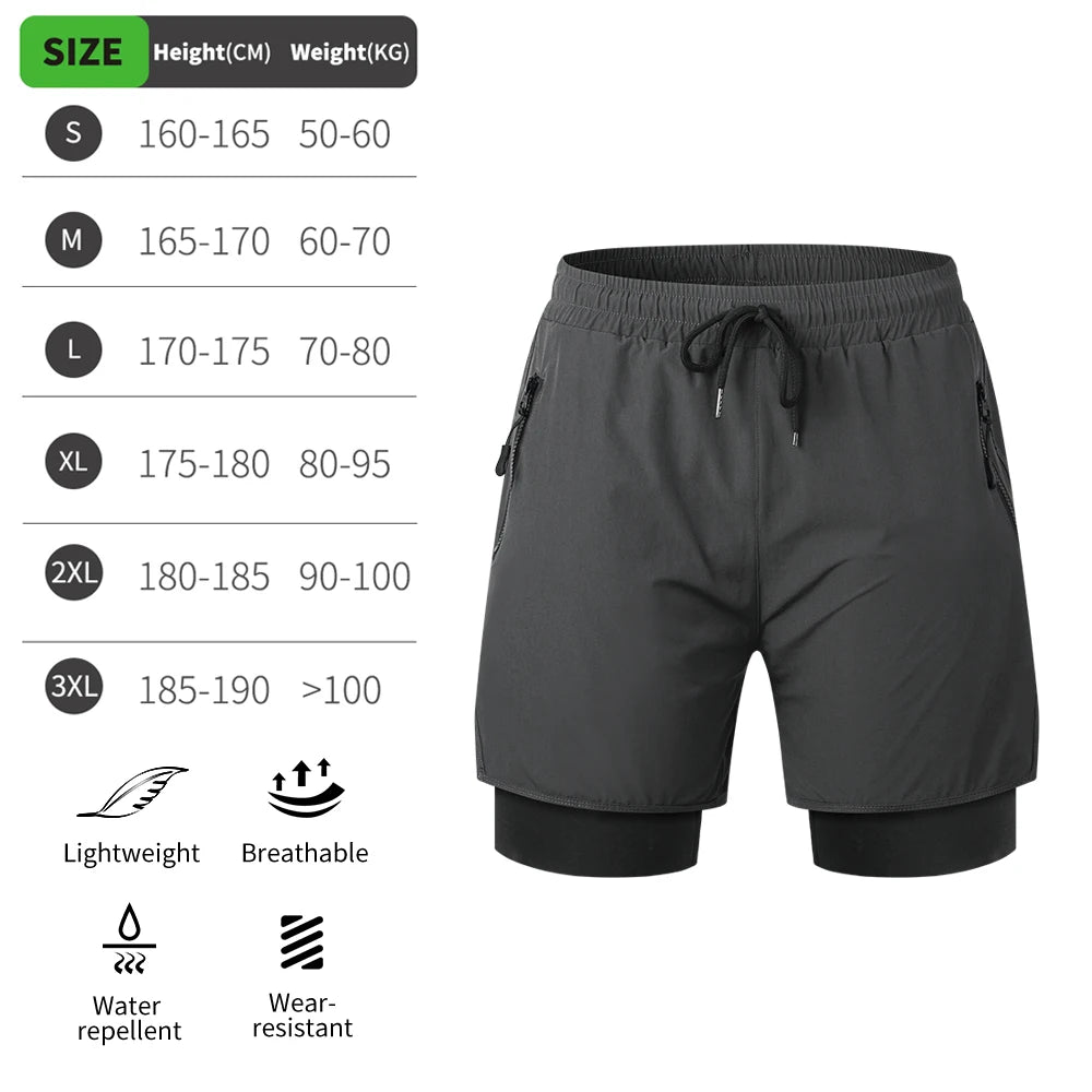 WOSAWE Men's Cycling Shorts 2 in 1