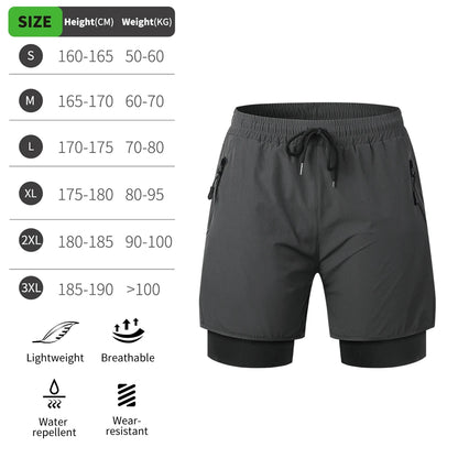 WOSAWE Men's Cycling Shorts 2 in 1