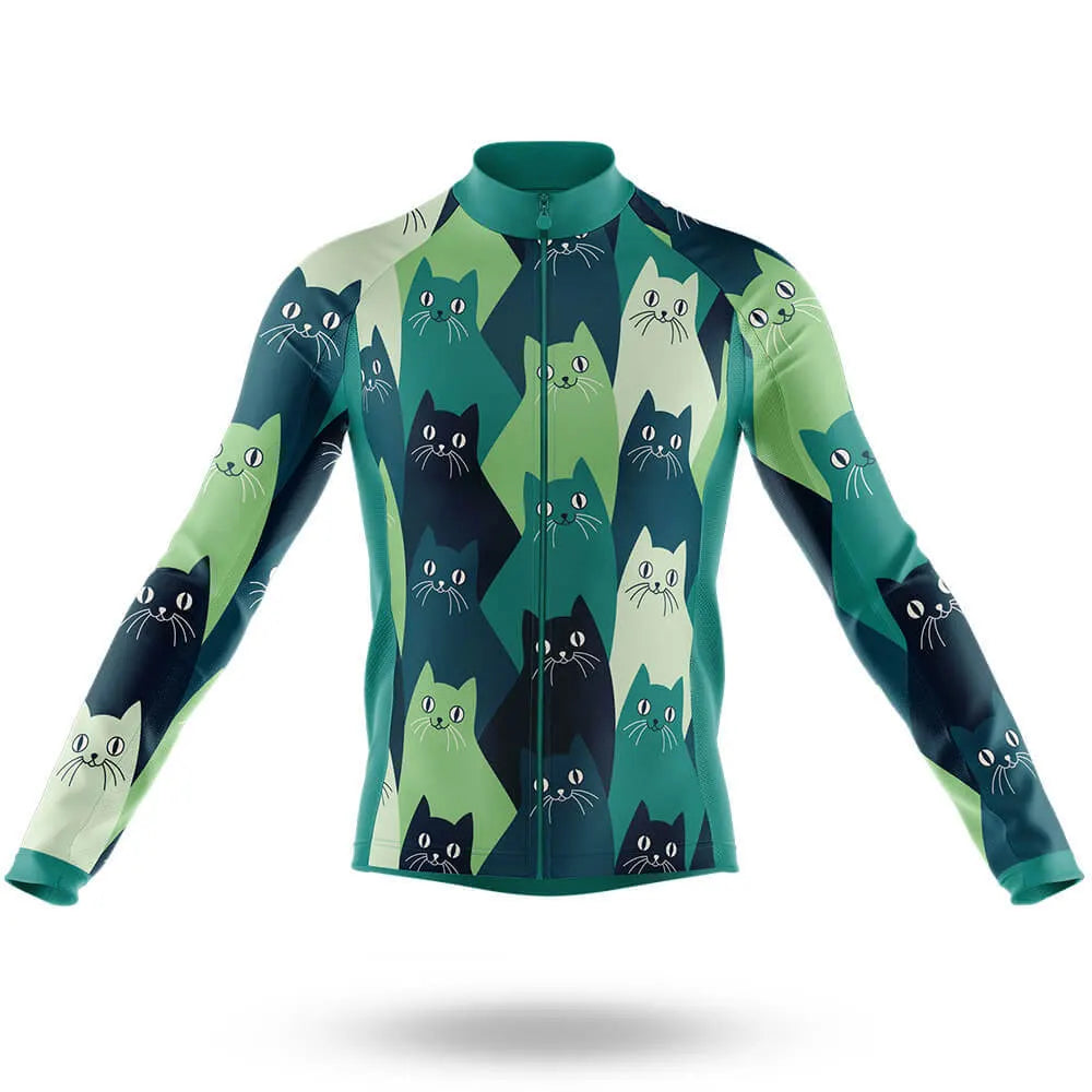 Camisa de Ciclismo Masculina Cartoon Cat