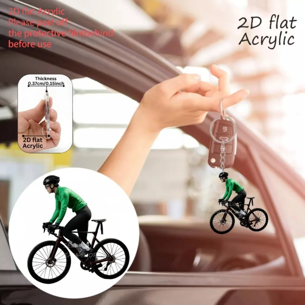 Chaveiro Ciclista em Acrílico 2D