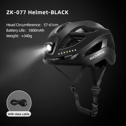 ROCKBROS Cycling Helmet with LED Light