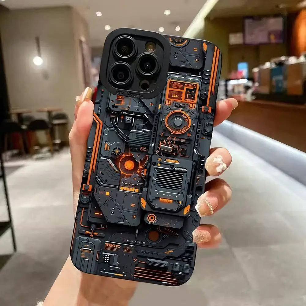 Capa para iPhone Estilo Placa Mecânica
