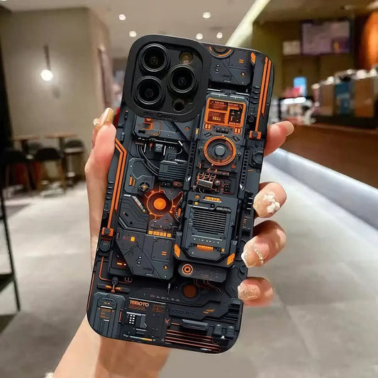 Capa para iPhone Estilo Placa Mecânica