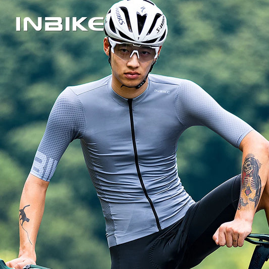 INBIKE Camisa de Ciclismo Masculina de Manga Curta