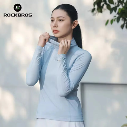 Camisa de Ciclismo Feminina ROCKBROS com Capuz