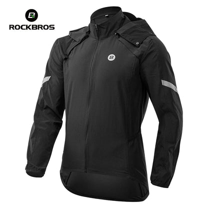 Jaqueta de Ciclismo Masculina ROCKBROS com Capuz Removível