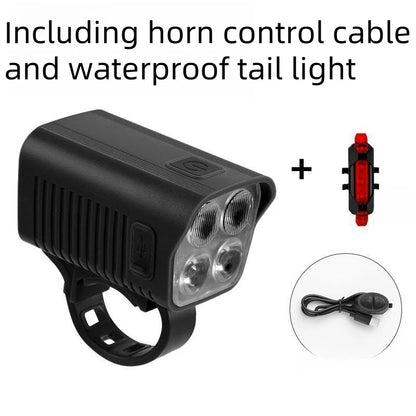 Luz de Bicicleta LED Portátil com Buzina