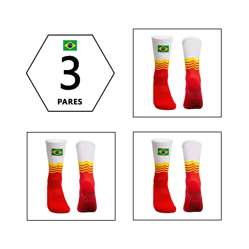 Meia Antiderrapante Jcolour Bandeira do Brasil