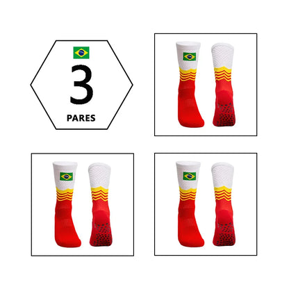 Meia Antiderrapante Jcolour Bandeira do Brasil