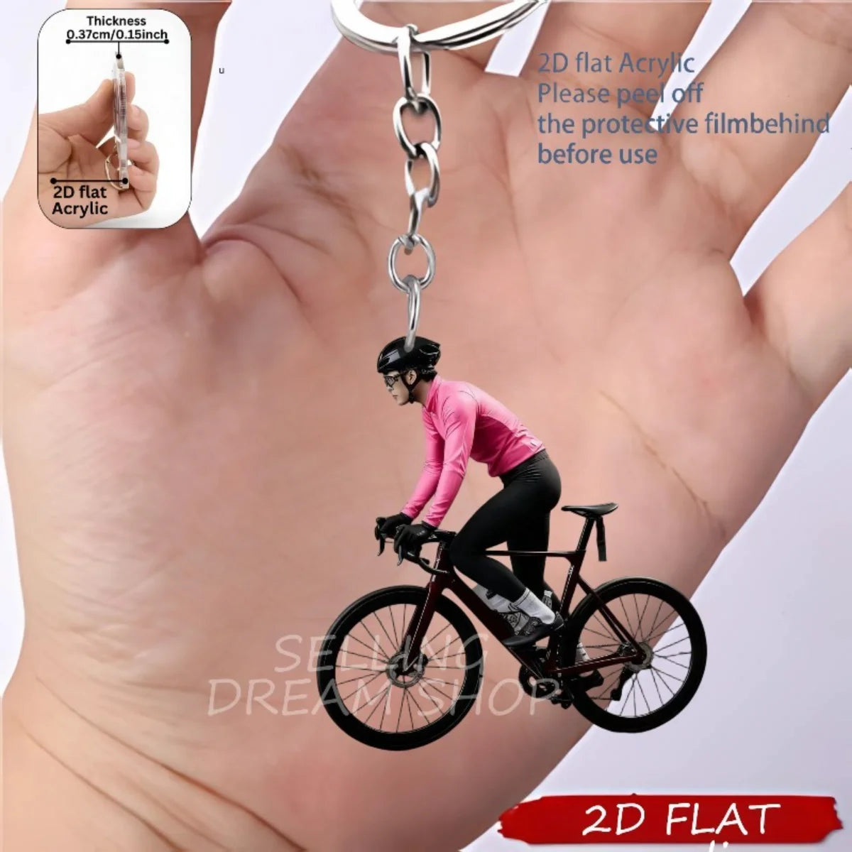 Chaveiro Ciclista em Acrílico 2D